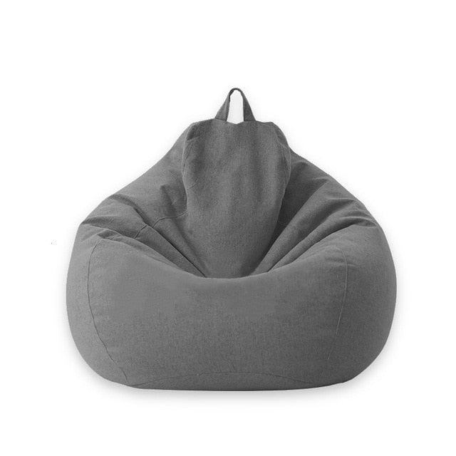 Lazy BeanBag Sofas Cover Chair Cover without Filler Linen Cloth Lounger Seat Bean Bag Living Room Furniture Asiento Couch Tatami - Myfurniway